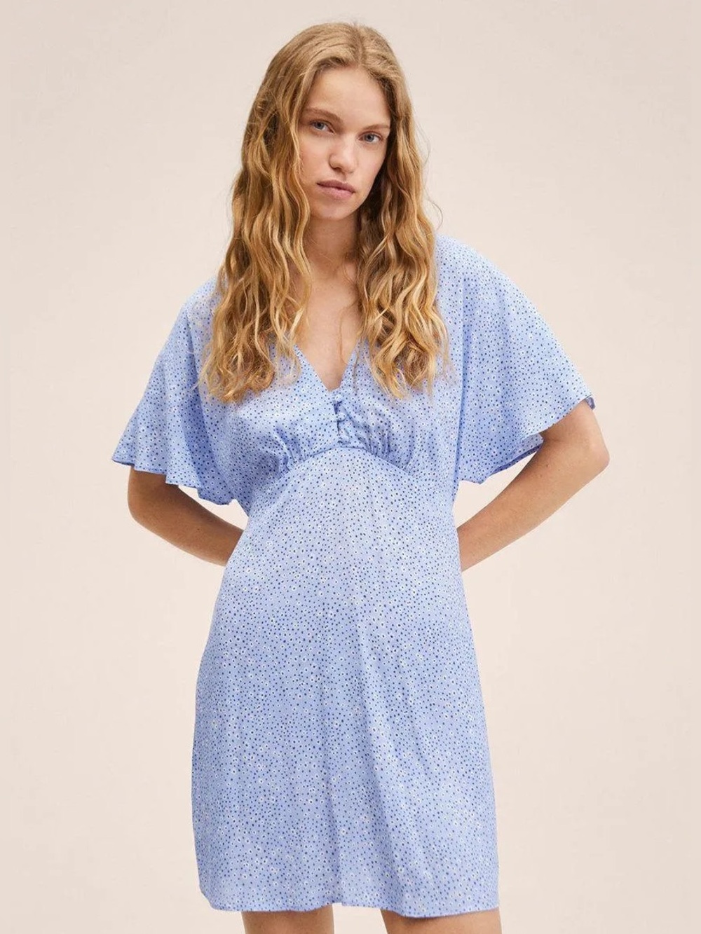 Mango Floral Print Mini Dress